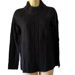 Carol Rose M Black Mock Turtleneck Sweater NWT Long Sleeves Pullover Acrylic